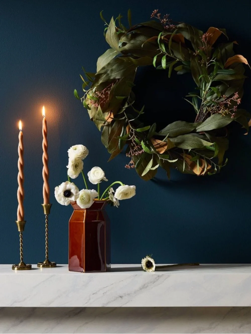 Short Hexagon Ceramic Brown Vase - Threshold™ designed with Studio McGee